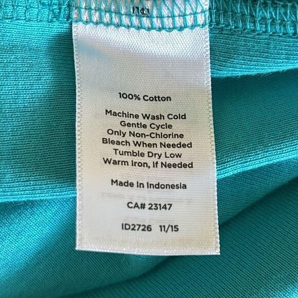 NWT Talbots Turquoise Chain Detail Short Sleeve Top — Size L - Picture 6 of 6